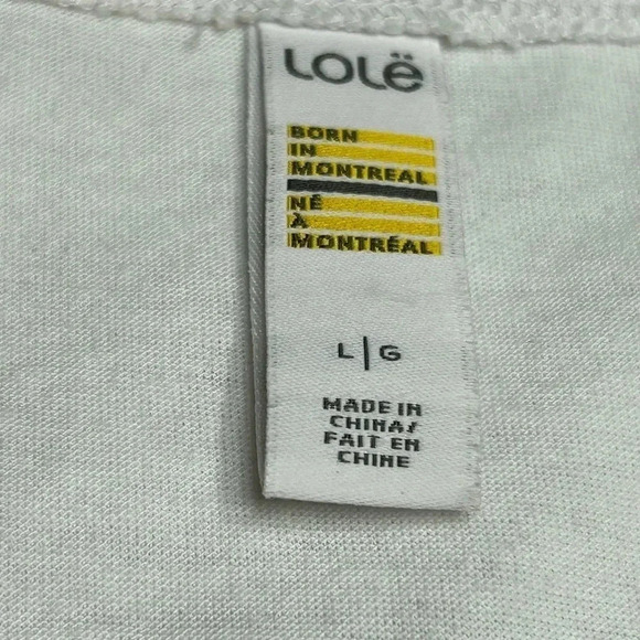 LOLE BEV TOP , graphic tee shirt , boxy , short raglan sleeves, hi low ,abstract - Picture 12 of 14